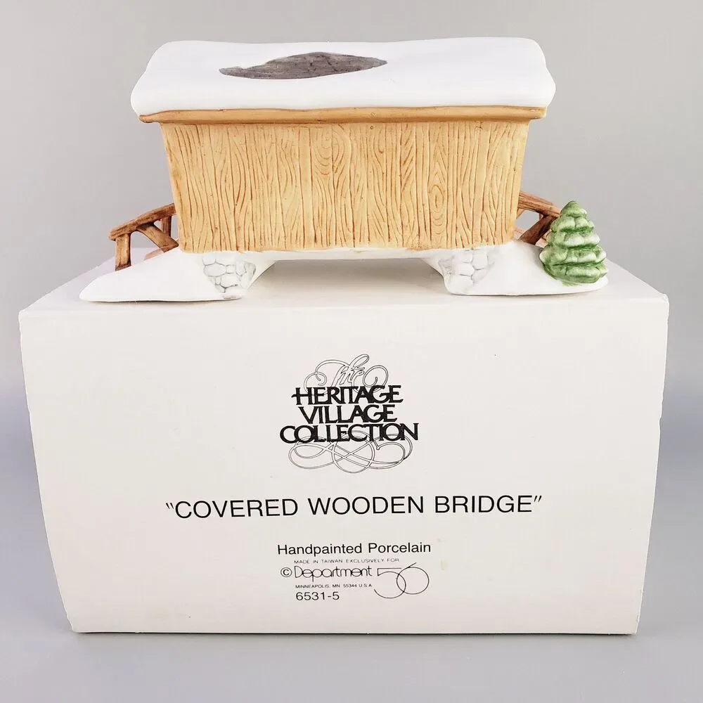 Dept 56 Heritage Village Covered Wooden Bridge 6531-5 Ceramic Christmas Village